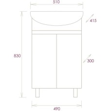 Комплект мебели белый глянец 51 см Onika Милтон 105036 + 4620008192758 + 205014