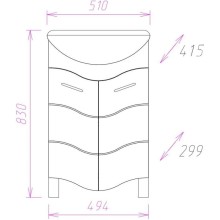 Комплект мебели белый глянец 51 см Onika Лайн 105007 + 4620008192758 + 204802