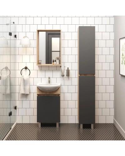 Комплект мебели дуб сонома/серый матовый 46 см Onika Милтон 104512 + 4620008192741 + 204803