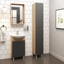 Комплект мебели дуб сонома/серый матовый 46 см Onika Милтон 104512 + 4620008192741 + 204803