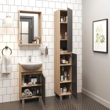 Комплект мебели дуб сонома/серый матовый 46 см Onika Милтон 104512 + 4620008192741 + 204803