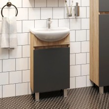 Комплект мебели дуб сонома/серый матовый 46 см Onika Милтон 104512 + 4620008192741 + 204803