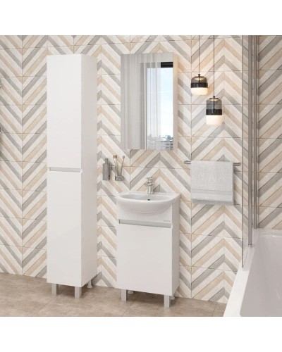 Комплект мебели белый глянец 46 см Onika Милтон 104510 + 4620008192741 + 205014