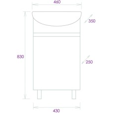 Комплект мебели белый глянец 46 см Onika Милтон 104510 + 4620008192741 + 205014