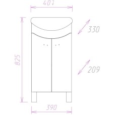 Комплект мебели белый глянец 40,7 см Onika Манго 104002 + MNG40SAWB01 + 204501