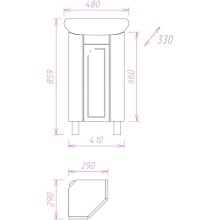 Комплект мебели белый глянец 33х33 см Onika Малютка 103301 + 1.3130.9.S00.10B.0 + 303501