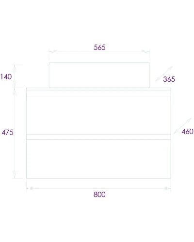 Комплект мебели светлый камень/белый глянец 80 см Onika Алеста 108054 + 680001 + 4640021064269 + 208095