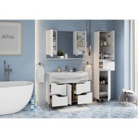 Комплект мебели белый глянец 106,5 см Onika Веронэлла 110508 + 4620008197340 + 210506