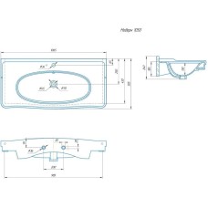 Комплект мебели белый глянец 106,5 см Onika Адель 110507 + 4640021063583 + 207030