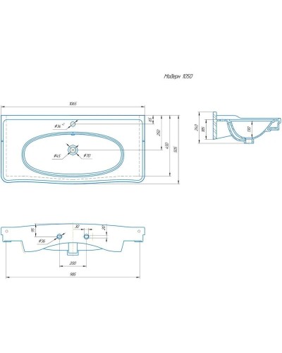 Комплект мебели белый глянец 106,5 см Onika Адель 110507 + 4640021063583 + 207030