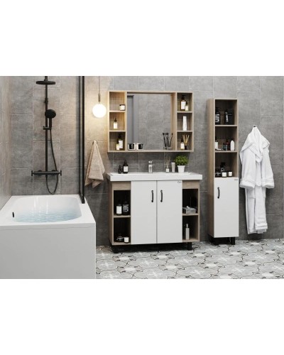 Комплект мебели дуб сонома/белый матовый 101,2 см Onika Тимбер 110011 + 4640021065204 + 210017