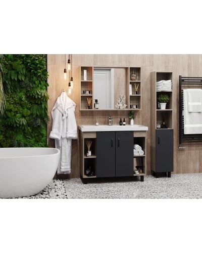 Комплект мебели дуб сонома/серый матовый 101,2 см Onika Тимбер 110010 + 4640021065204 + 210017