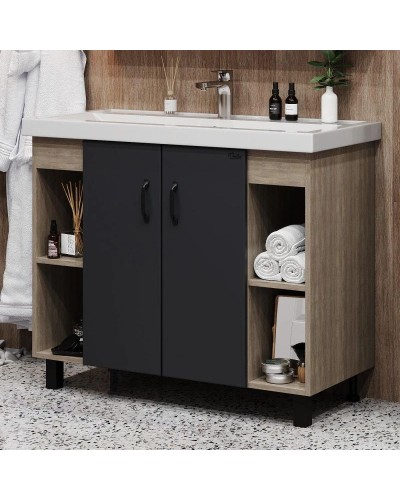 Комплект мебели дуб сонома/серый матовый 101,2 см Onika Тимбер 110010 + 4640021065204 + 210017