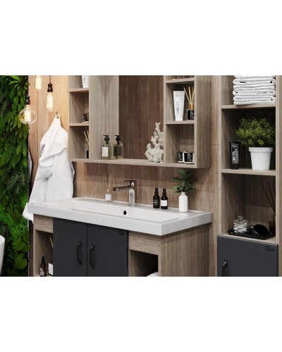 Комплект мебели дуб сонома/серый матовый 101,2 см Onika Тимбер 110010 + 4640021065204 + 210017