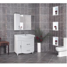 Комплект мебели белый глянец 83 см Onika Вальс 108209 + 1WH110225 + 208508