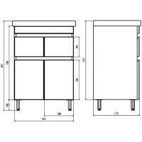 Комплект мебели белый/дуб золотой 60,5 см ASB-Mebel Марко