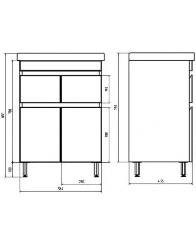 Комплект мебели белый/дуб золотой 60,5 см ASB-Mebel Марко