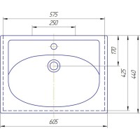 Комплект мебели белый 60,5 см ASB-Mebel Мессина квадро