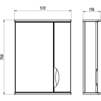 Комплект мебели белый 60,5 см ASB-Mebel Мессина квадро