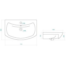 Комплект мебели белый 71,5 см ASB-Mebel Мессина