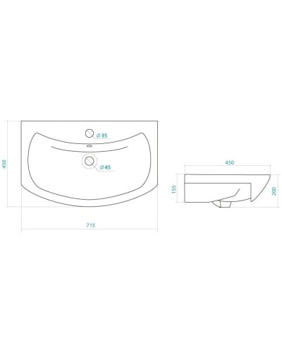 Комплект мебели белый 71,5 см ASB-Mebel Мессина