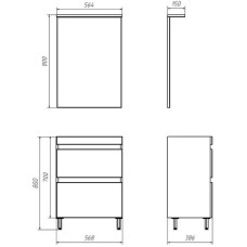 Комплект мебели светлый орех 60,5 см ASB-Mebel Коста