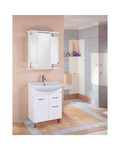 Комплект мебели белый глянец 66,5 см Onika Стелла 106503 + 1WH110174 + 206505