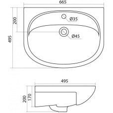 Комплект мебели белый глянец 66,5 см Onika Стелла 106503 + 1WH110174 + 206505