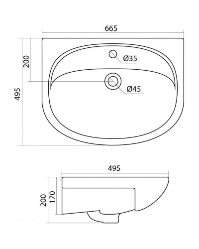 Комплект мебели белый глянец 66,5 см Onika Стелла 106503 + 1WH110174 + 206505