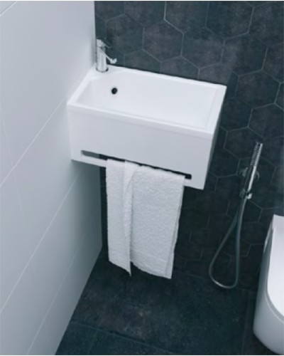 Панель с раковиной 1MarKa Tiny XS Mini 39 L У86733 подвесная Белая глянцевая