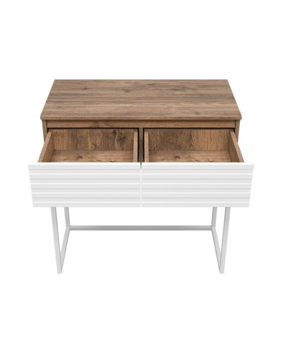 DAKOTA - 80 Консоль подвесная 2 ящ. ДСП (Дуб Гал. Белый)