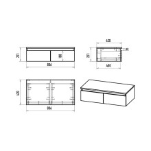 DAKOTA - 80 Консоль подвесная 2 ящ. ДСП (Дуб Гал. Белый)