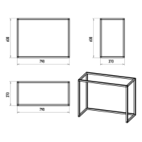 Металлокаркас 80 см от консоли, Черный (Дакота)