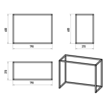 Металлокаркас 80 см от консоли, Черный (Дакота)