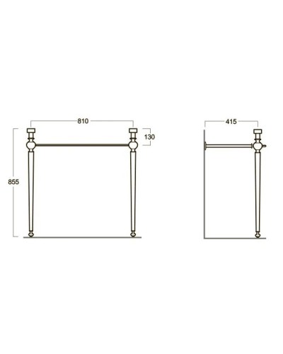 Консоль для раковины золото Simas Arcade ARCG2oro