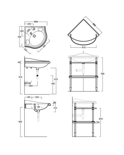 Консоль для раковины золото Simas Arcade 1011oro