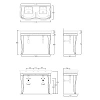 Консоль для раковины темно-серый Simas Lante LAM120 tortora