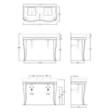 Консоль для раковины черный глянец Simas Lante LAM120nero