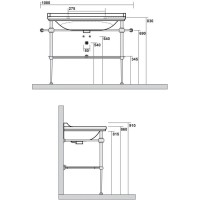 Консоль для раковины бронза Kerasan Waldorf 9196K3br