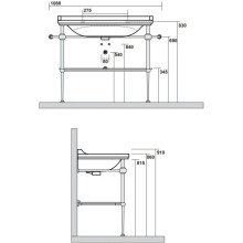 Консоль для раковины золото Kerasan Waldorf 9196K2oro