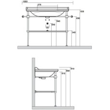 Консоль для раковины золото Kerasan Waldorf 9196K2oro