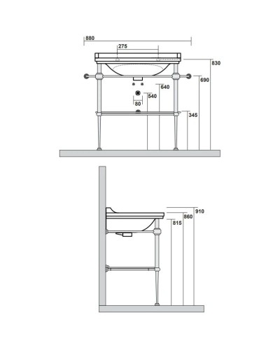 Консоль для раковины бронза Kerasan Waldorf 9197K3br