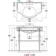 Консоль Globo Paestum PATC56cr