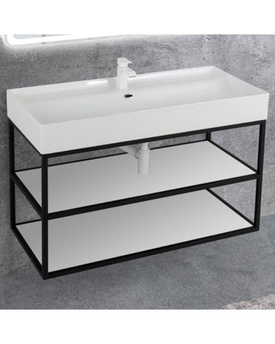 Консоль под раковину Cezares Cadro 100 CADRO50-100/50/58-2C-SO-MET-ST Черная матовая