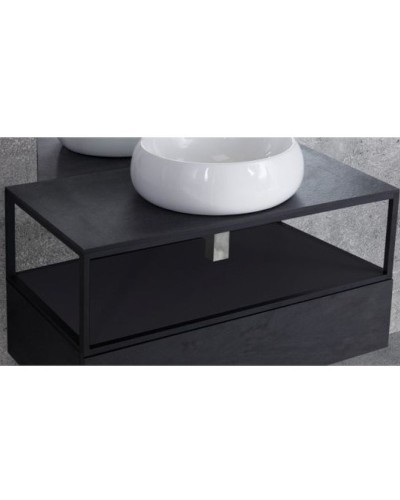 Консоль под раковину Cezares Cadro 100 CADRO50-100/50/30-1C-SO-MET-ST Черная матовая