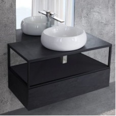 Консоль под раковину Cezares Cadro 100 CADRO50-100/50/30-1C-SO-MET-ST Черная матовая