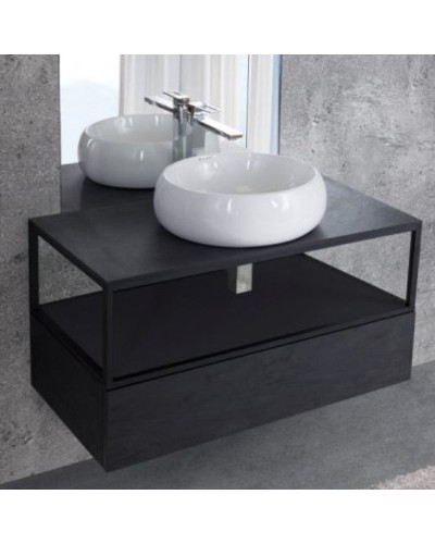 Консоль под раковину Cezares Cadro 100 CADRO50-100/50/30-1C-SO-MET-ST Черная матовая