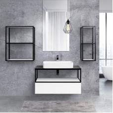 Консоль под раковину Cezares Cadro 100 CADRO50-100/50/30-1C-SO-MET-ST Черная матовая