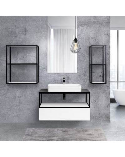 Консоль под раковину Cezares Cadro 100 CADRO50-100/50/30-1C-SO-MET-ST Черная матовая