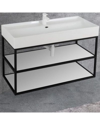 Консоль под раковину Cezares Cadro 100 CADRO-100/46/58-2C-SO-MET-ST Черная матовая